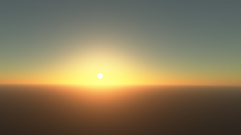 Test screenshot of Earth sunset, Nightshade NG development.